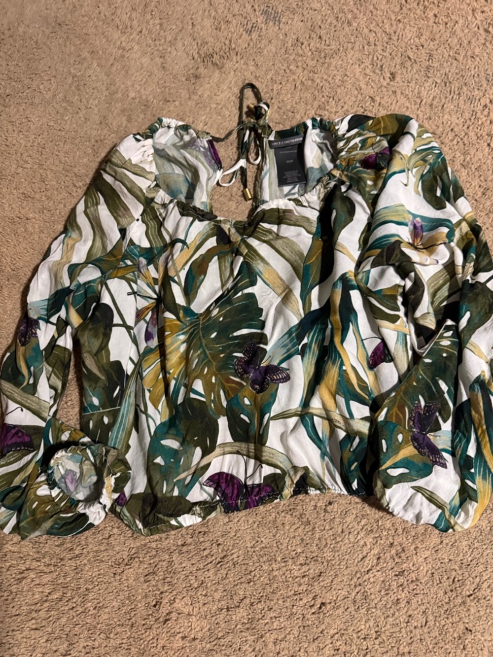 Vince Camuto Swim Tropical Leaf crop